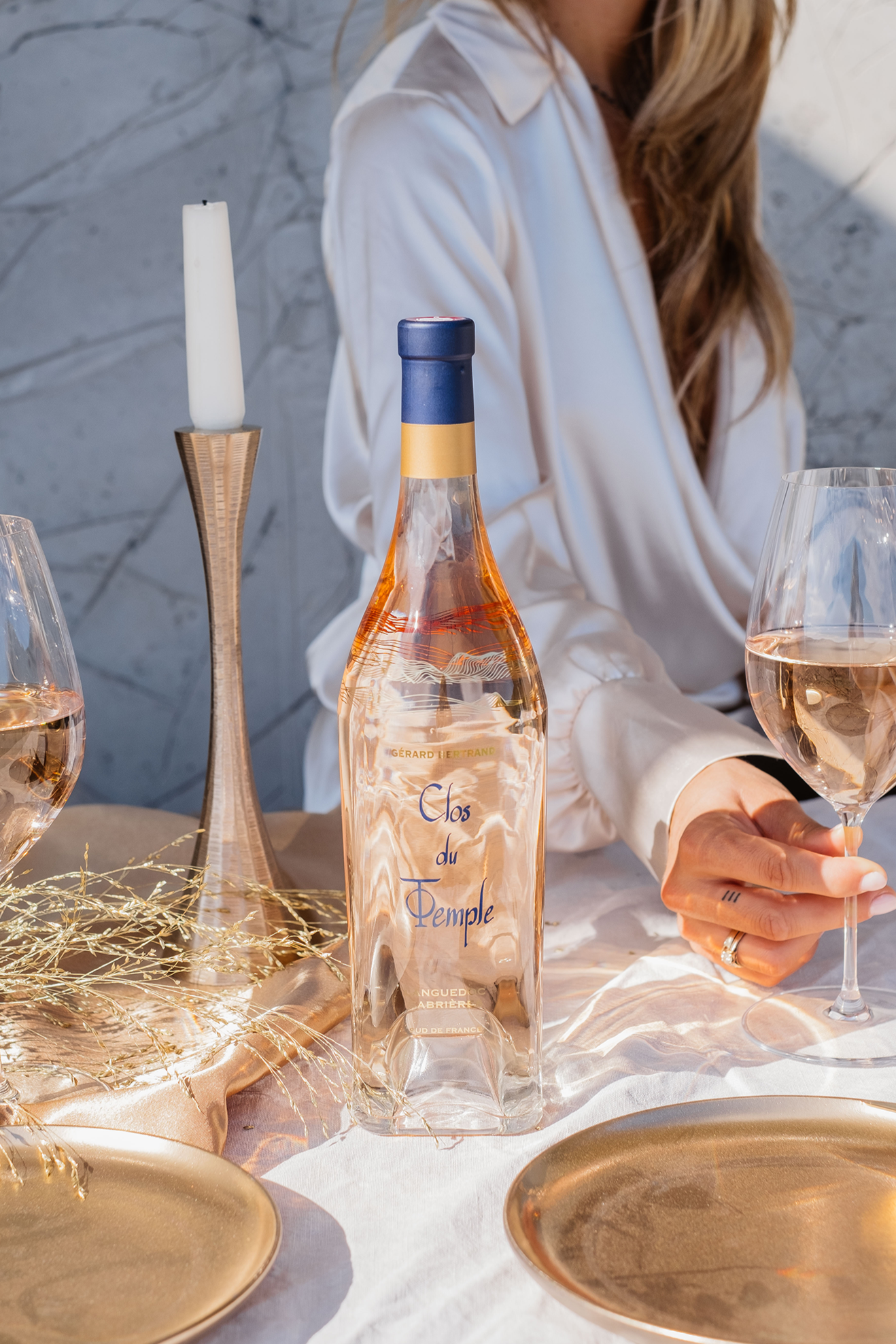 The Clos du Temple rosé, at the table