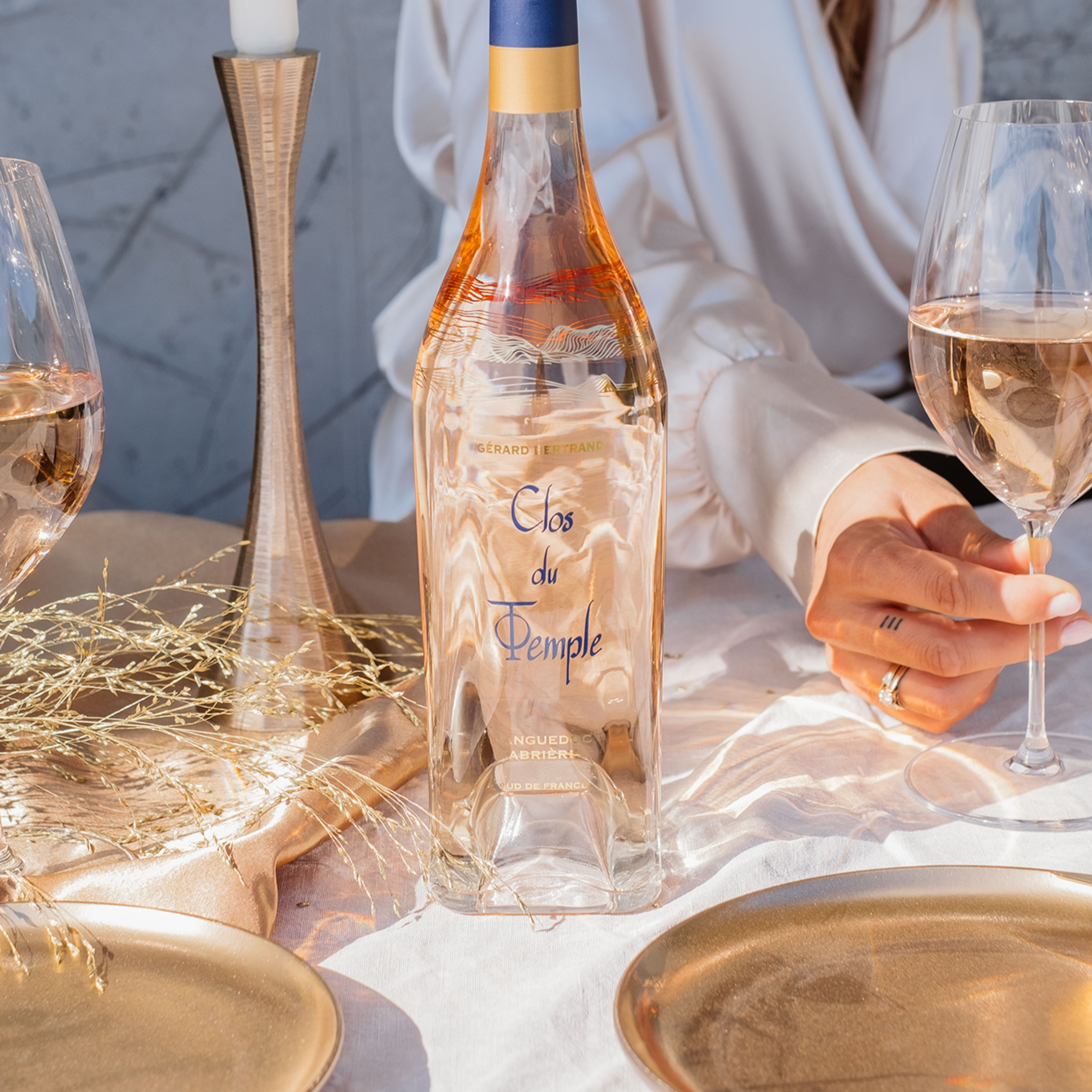 The Clos du Temple rosé, at the table